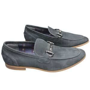Steve Madden Loafers "Debinair" Men's Navy Blue Nubuck Leather Loafers Size 8